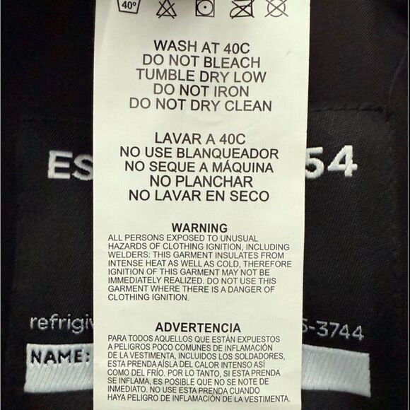 RefrigiWear Insulated Work Jacket Black Men’s Size Medium 0490R - Picture 8 of 11